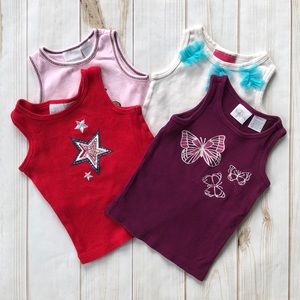 4 Pack Girls Sleeveless Tops